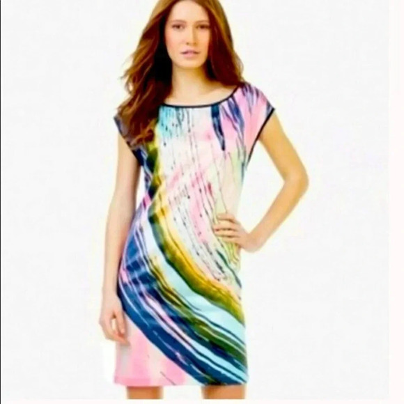 Forenza 2 multicolor abstract satin dress - Picture 2 of 7